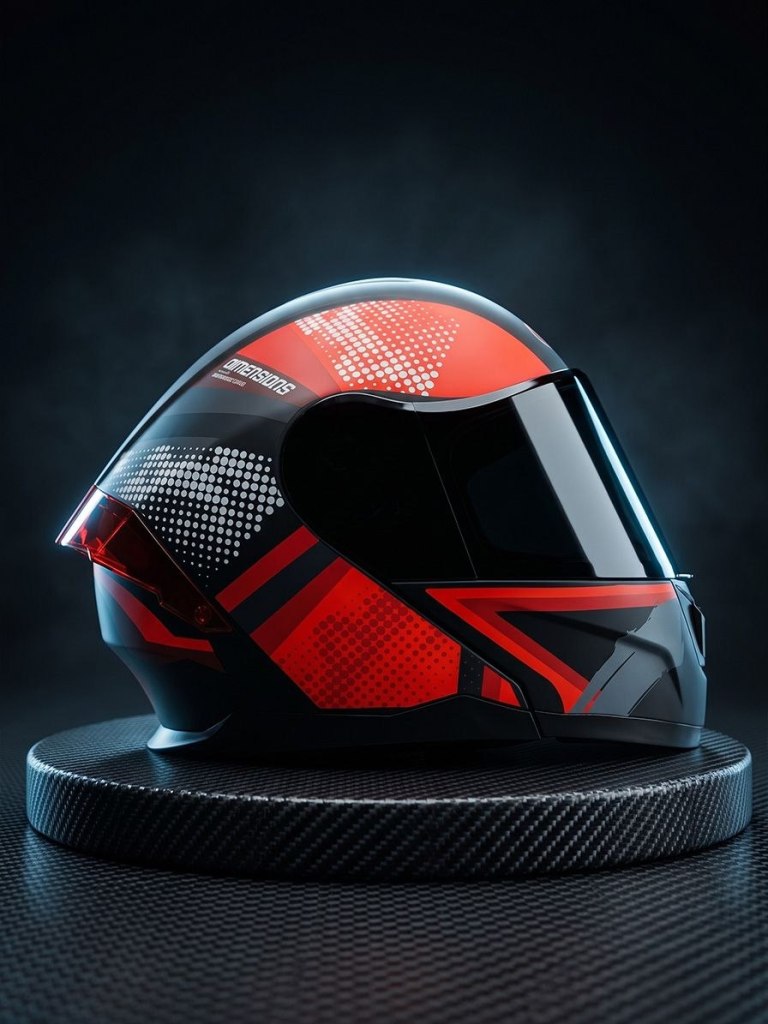 Casco Abatible Tattoo Dimensions Rojo