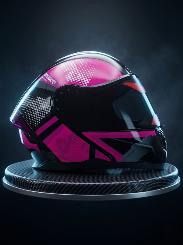Casco Abatible Tattoo Dimensions Fucsia