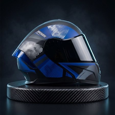 Casco Abatible Tattoo Dimensions Azul