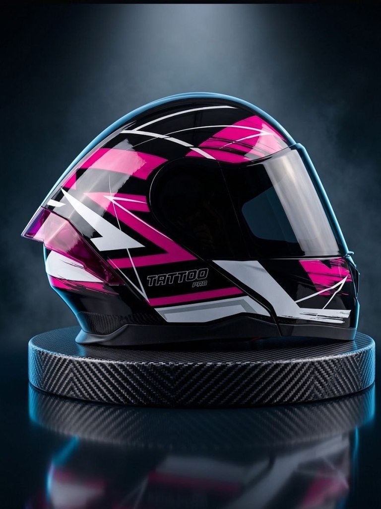 Casco Abatible Tattoo Darkness Fucsia