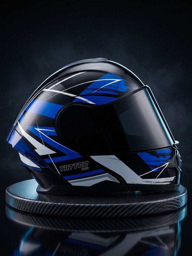 Casco Abatible Tattoo Darkness Azul